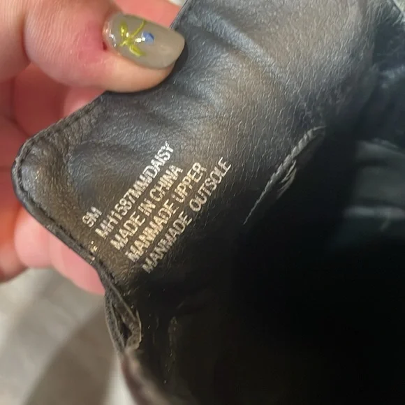 MIA Black Leather Clogs with Wooden Heels - Picture 4 of 5